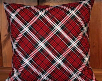Red plaid sofa throw | Etsy