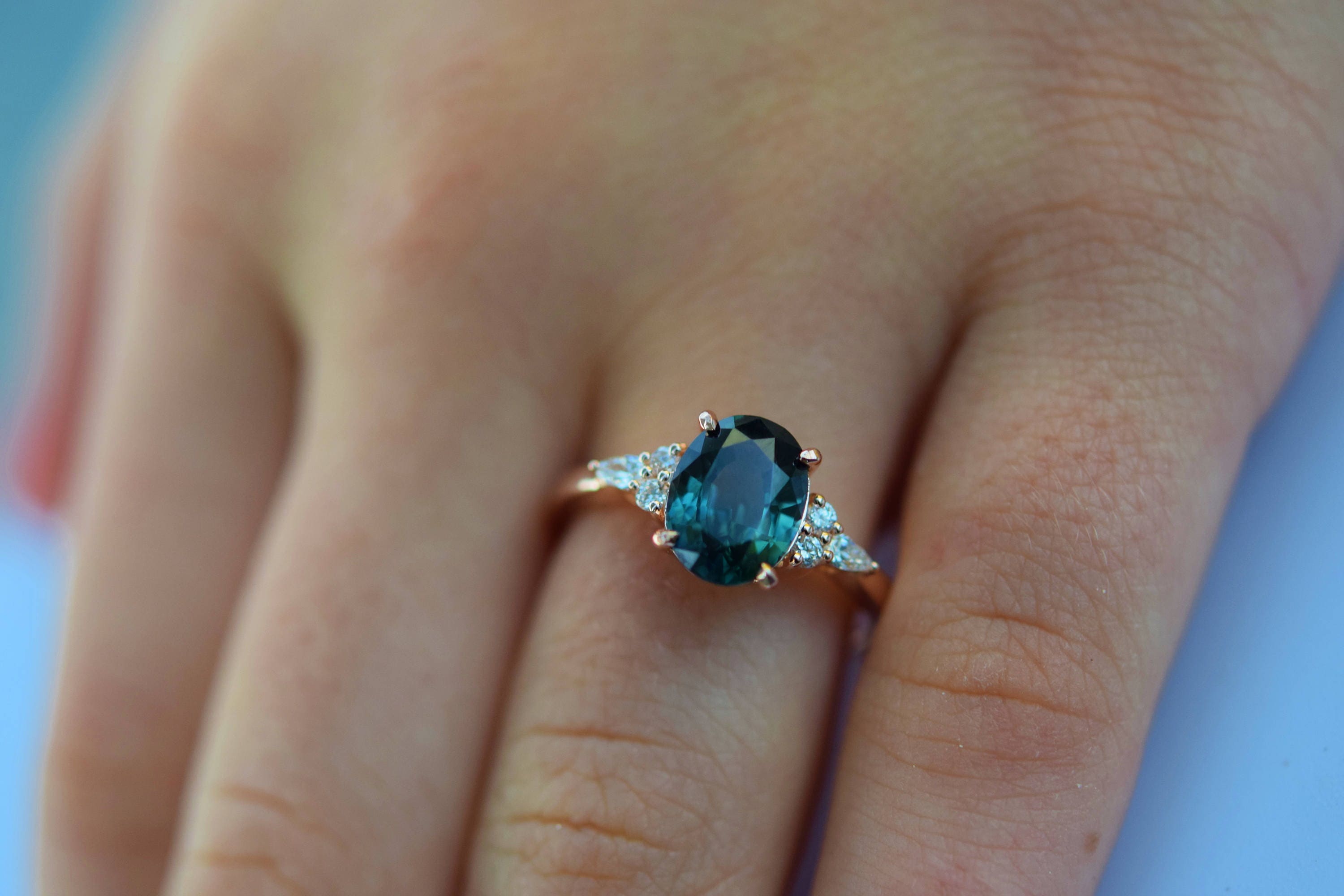 teal engagement rings