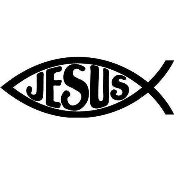 Jesus Fish Religious Faith Vinyl Car Decal Bumper Window