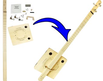 Complete "Pure & Simple" Cigar Box Guitar Kit - the Easiest CBG Kit to Build, Bar None!