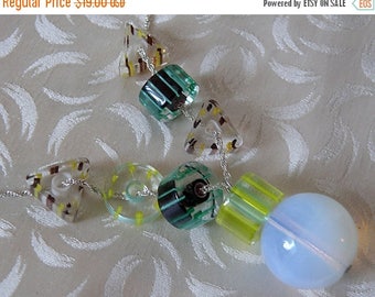 christmasinjuly 8 glass beads on sterling silver chain