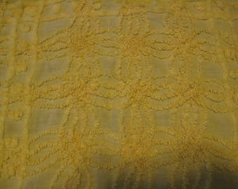 Yellow Chenille / Chenille Bedspread / Chenille Fabric / Chenille Material / Craft Supplies / Sewing Supplies