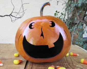 Halloween Gourd Jack O Lantern Primitive Pumpkin Decoration