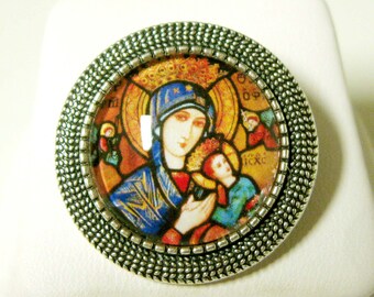 Our Lady of Perpetual Help brooch/pin - BR09-029