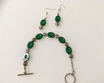Sister Earth Green glass earrings