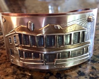 Your Home On a Cuff in Sterling Silver and Copper