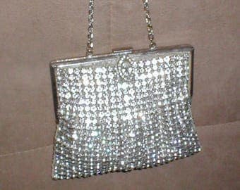 1940's Antique Vintage Rhinestone Purse Evening Bag