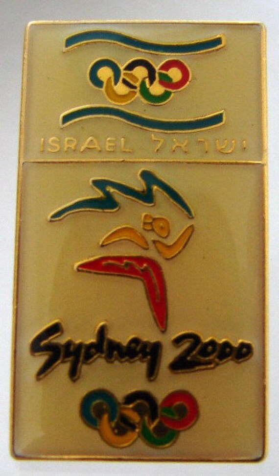 ISRAEL SYDNEY OLYMPIC 2000 Enamel Gilt Lapel Pin Sport Badge