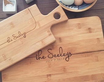Gift Set: Chopping Block & Matching Cheese Board Gift, Butcher Block, Custom Cutting Board, Personalized Cutting Board, Couple Cutting Board