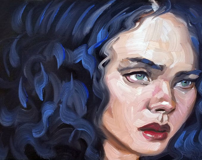 Fatal Femme, oil on canvas panel, 16x20 inches by Kenney Mencher