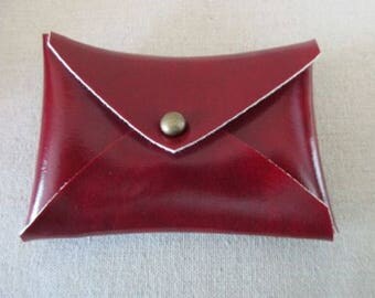 Vegan-Leather-Mini-Wallet-Business-Card-Holder-Credit-Cards Burgundy