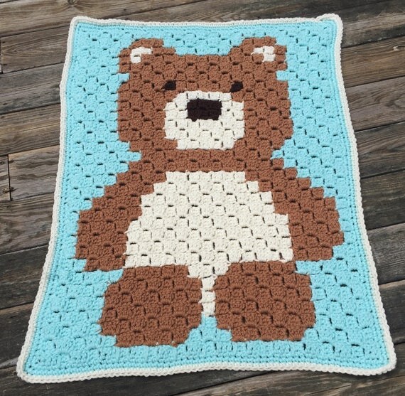 Crocheted teddy bear blanket baby blanket child blanket