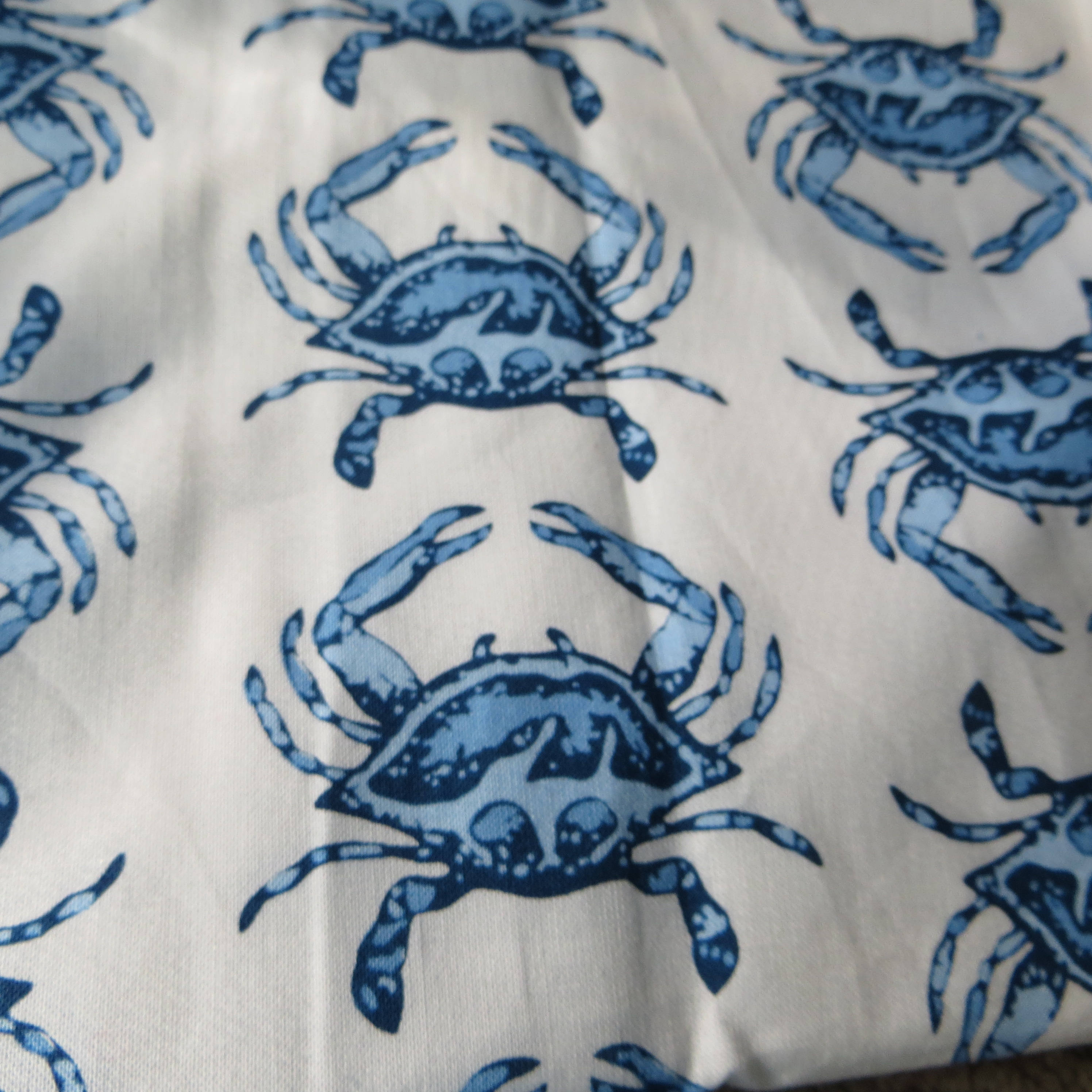 Crab Walk by Michael Miller Big Blue Crabs Cotton Fabric 35" long x 44