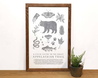 Appalachian Trail Field Guide Letterpress Print