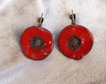 Boucles d'oreilles céramique Coquelicot Les Bijoux de la Diva