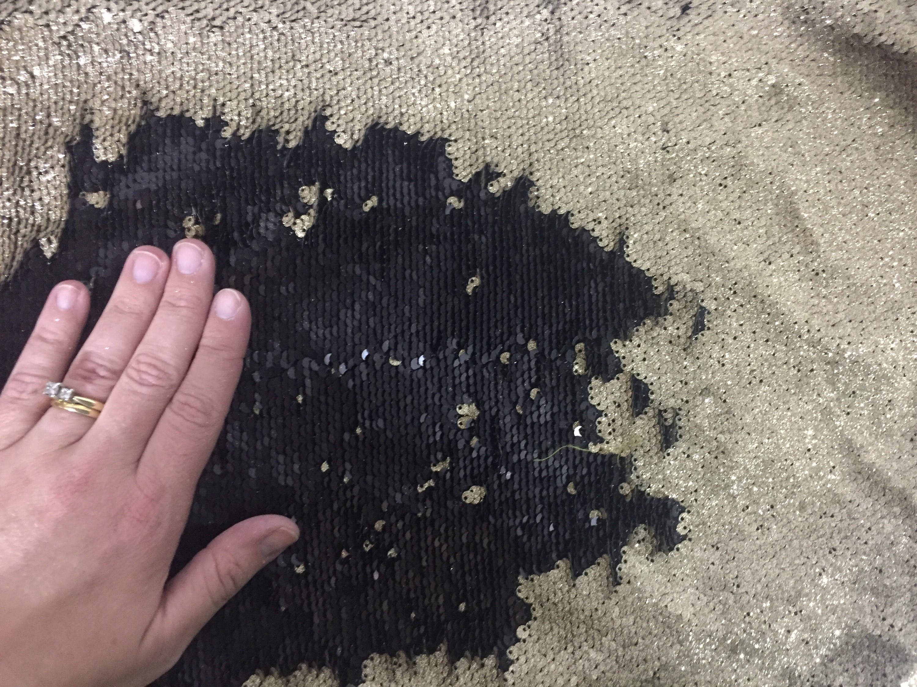 SALE Glitter Gold color changing sequin mermaid reverse flip stretch