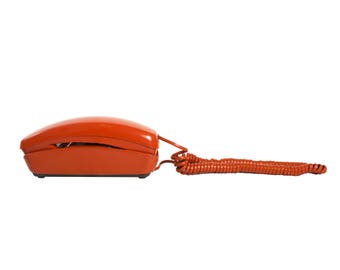 Trimline Rotary Telephone in Orange by Western Electric