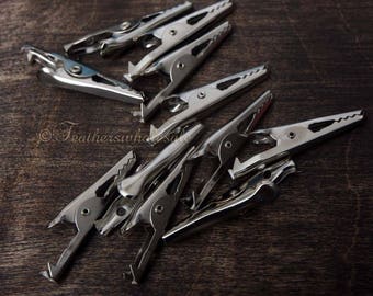Hair Clips Wholesale Alligator Clips Metal Silver 1 3/4 Fold-over Ends Hair Extension Roach Clips Supplies 35mm 1.3inch QTY10