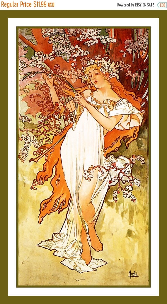 Sweet Sale Alphone Mucha's Spring Poster Art Nouveau