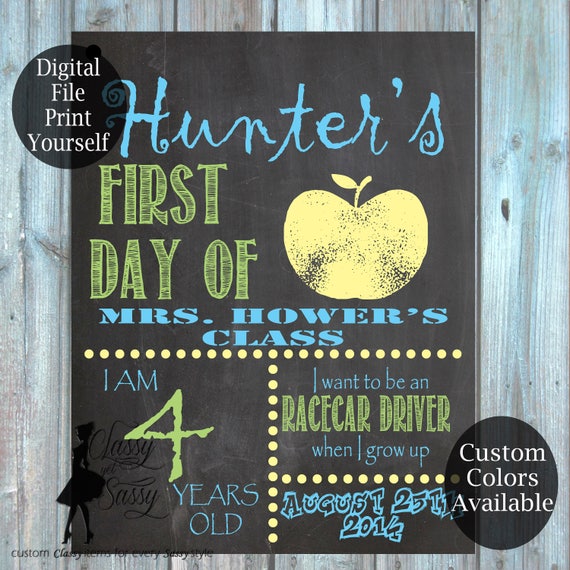 First Day Of School Chalkboard Sign 182