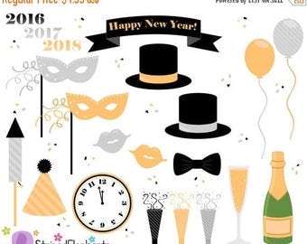 40% OFF SALE New Year's Eve Clip Art - Party Clip Art - Instant Download - Commercial Use