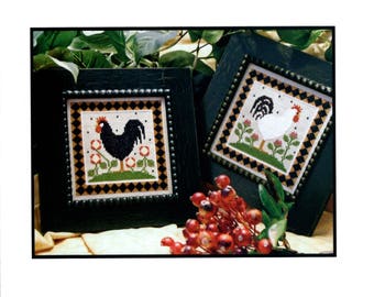 Little House Needleworks: Two Roosters - Cross Stitch Pattern