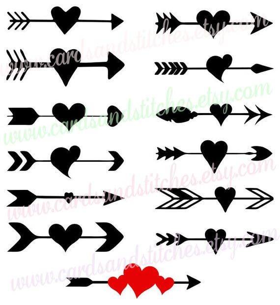 Download Heart Arrows SVG Arrows SVG Valentine Arrows SVG Cricut