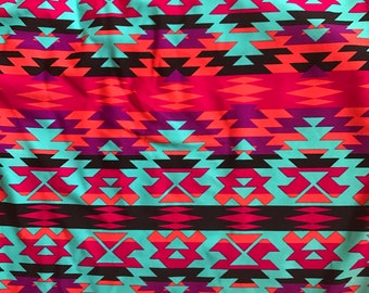 Swimsuit Fabric- Pink Aztec Tribal (1 yard)