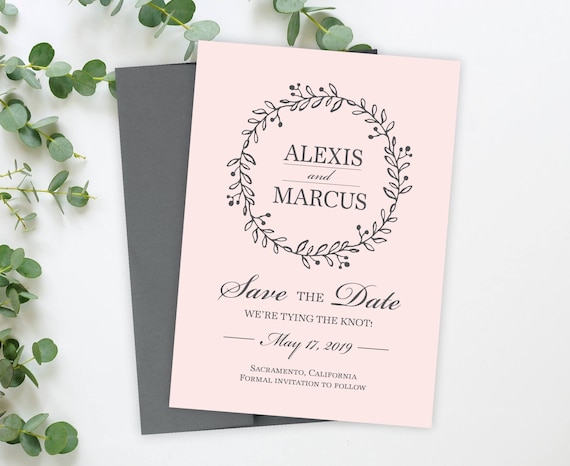 floral save the date cards 5 x 7 elegant wedding announcement