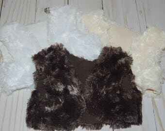 SALE-fits American Girl Doll clothes/18 inch doll clothes/doll faux fur vest/AG inspired doll clothes/doll top