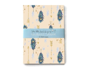 Peacock Feathers Bullet Journal - Traveler - Notebook - Exercise Book - 60 Pages