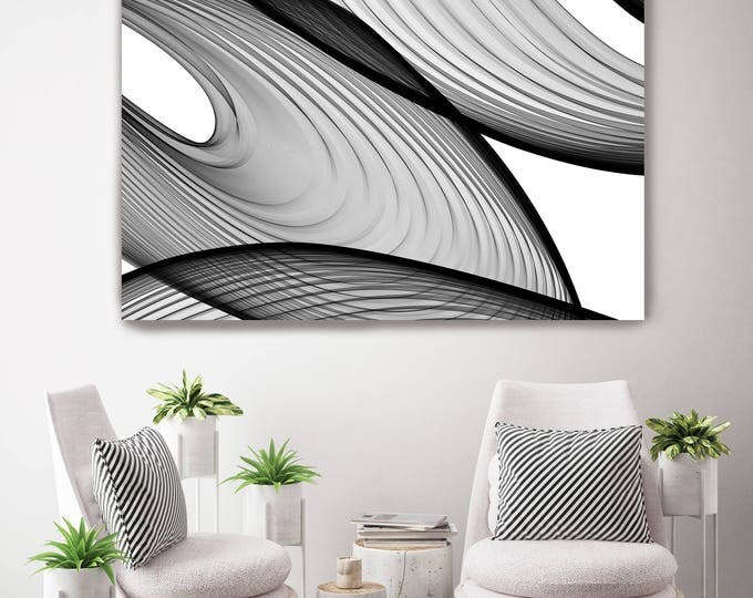 ORL-6043 Abstract Black and White 21-43-56. New Media Abstract Black and White Canvas Art Print, Canvas Art Print up to 50" by Irena Orlov