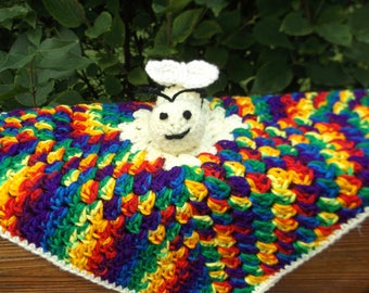 Honey Bee in Flower Lovey/Security Blanket