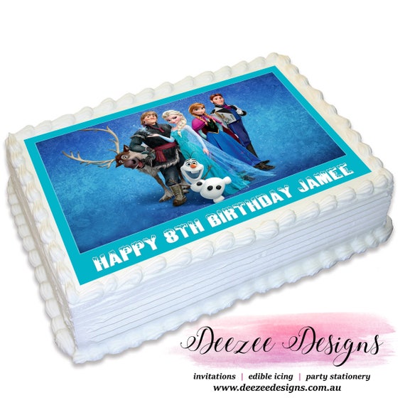 Frozen Personalised A4 Edible Icing Cake Topper Il_570xn