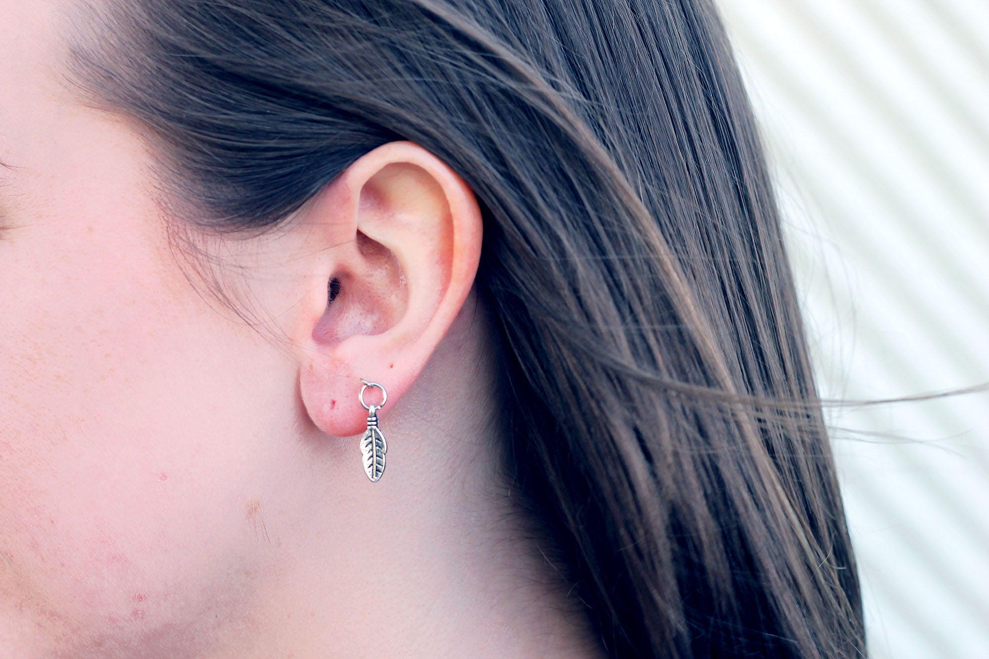 Silver Tree Branch Leaf Ear Cuff Earring