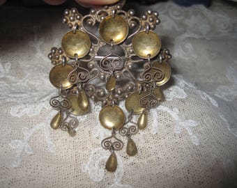 Vintage Silver 830 Solje Wedding Brooch Norway Top Patina
