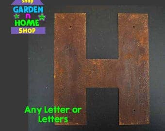 12" Rusted Metal Letters with or with out mounting holes