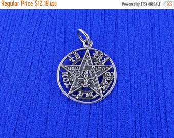 ON SALE Small Sterling Silver Tetragrammaton Pendant Wiccan Pagan Occult Pentagram Fine Detail Free Shipping