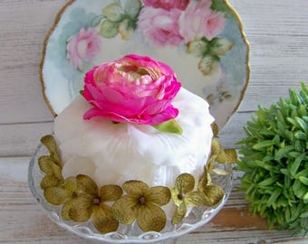 Silk Rose Petal Faux Cake, Shabby and Chic Cakes, Pink Rose Cake, Silk Rose Petals, Rose Petals, Romantic Decor, Kitchen Decor, Cottage