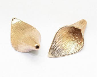 4pc 29x16x8mm gold finish brass made bead caps-BB53