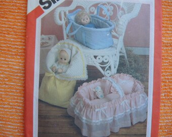 vintage 1980s sewing pattern Simplicity 6056 baby doll carriers UNCUT