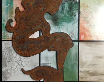 Mermaiden Of The Sea Rusty Mermaid Stencil Metal Mermaid Mermaid Symbol Rusted Mermaid Wall Hanging ETSY