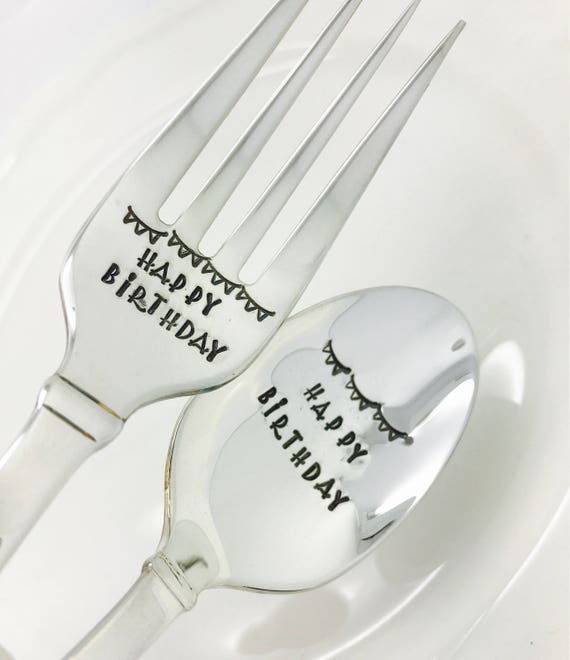 Happy Birthday Fork ans Spoon Set Fun Gift Gift for Him