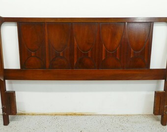 mid century modern Broyhill Brasilia walnut Full Queen size headboard