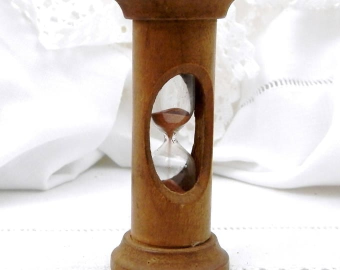 Vintage Traditional Treen Egg Timer, Glass and Pale Pink Sand, French Country Cottage Kitchen Decor, Retro Rustic Cooking Vintage Traditional Treen Egg Timer, Glass and Pale Pink Sand, French Country Cottage Kitchen Decor, Retro Rustic Cooking