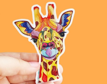 Vinyl Giraffe Sticker - Animal Sticker, Waterproof Sticker, Giraffe Decal, Laptop Sticker, Bumper Sticker, Phone Sticker, Ipad Sticker