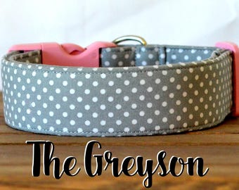 Modern Grey Vintage Inspired Dog Collar "The Greyson"