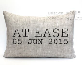 at ease pillow, military retirement gift, military gift, army gift, navy gift, air force gift - "At Ease"