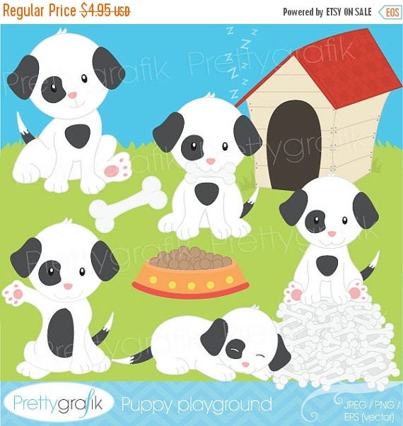 80% OFF SALE puppy dog clipart commercial use, vector graphics, digital clip art, digital images - CL529 Il_570xn