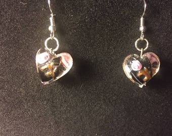 Merano Glass Earrings Black and Pink
